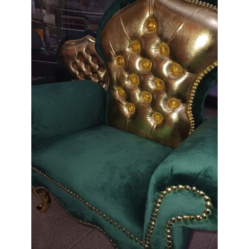 Mały welurowy fotel tron- 100 kolorów do wyboru