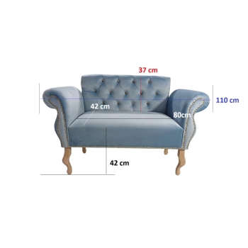 Ławka tapicerowana welurowa glamour -100 kolorów