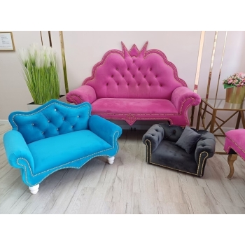 Ławka welurowa w stylu retro -100 kolorów