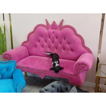 Ławka welurowa w stylu retro -100 kolorów