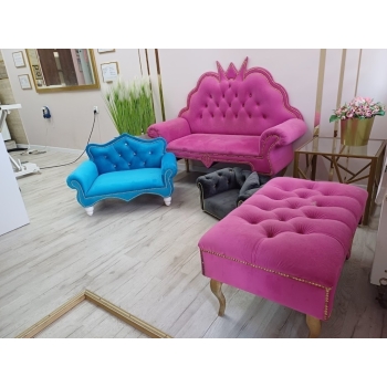 Ławka welurowa w stylu retro -100 kolorów