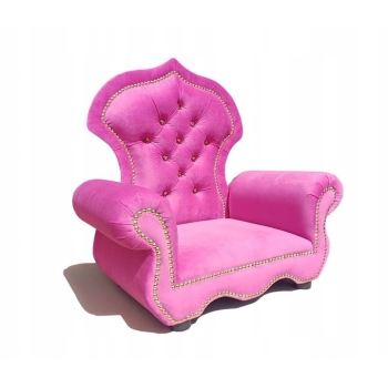 Mały welurowy fotel tron - 100 kolorów do wyboru