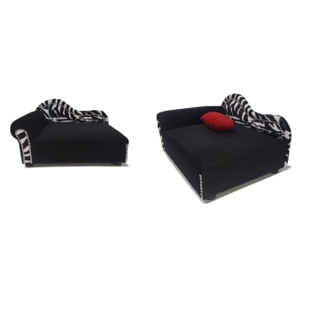 Czarno-białe legowisko kanapa dla psa kota