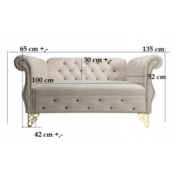 Sofa kanapa tapicerowana dwuosobowa -100 kolorów