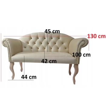 Ławka tapicerowana dwuosobowa -100 kolorów