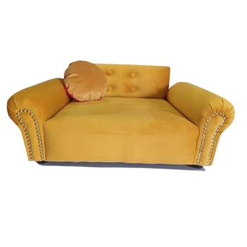 Musztardowe legowisko kanapa dla psa kota