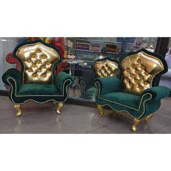 Mały welurowy fotel tron- 100 kolorów do wyboru