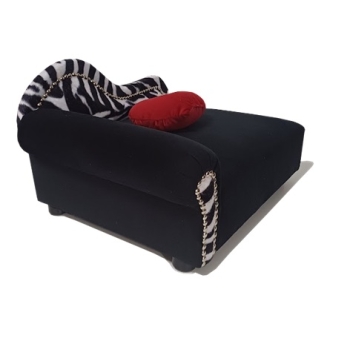 Czarno-białe legowisko kanapa dla psa kota