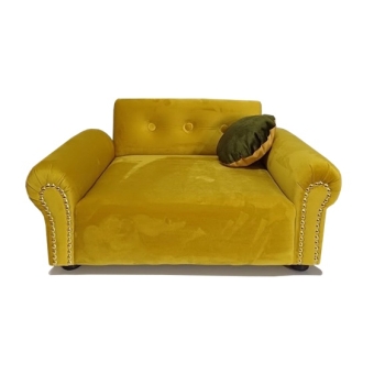 Musztardowe legowisko kanapa dla psa kota
