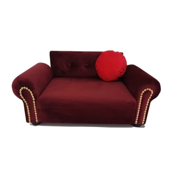 Bordowe legowisko kanapa dla psa kota