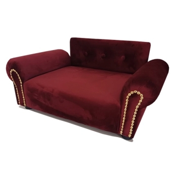 Bordowe legowisko kanapa dla psa kota