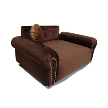 Brązowe legowisko kanapa dla psa kota