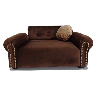 Brązowe legowisko kanapa dla psa kota